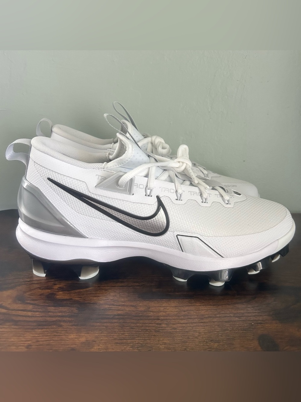 Nike Force Zoom Trout 9 Elite MCS Mens Baseball Cleats White Size 9 FZ0884-102